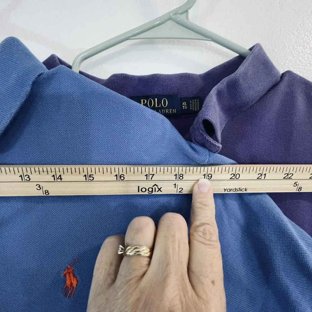 2 Polo Ralph Lauren Polo Shirts Mens XL Multicolor Classic Fit Knit Short Sleeve